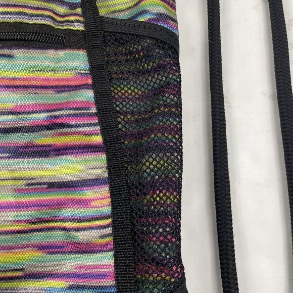 Adidas Drawstring Bag Backpack Women's Colorful Triple Stripe Logo Zip Pocket - Picture 11 of 12